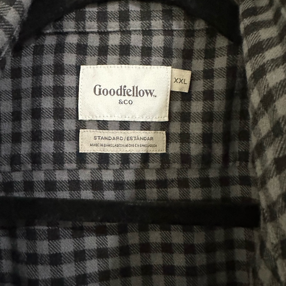 Black and white checked flannel